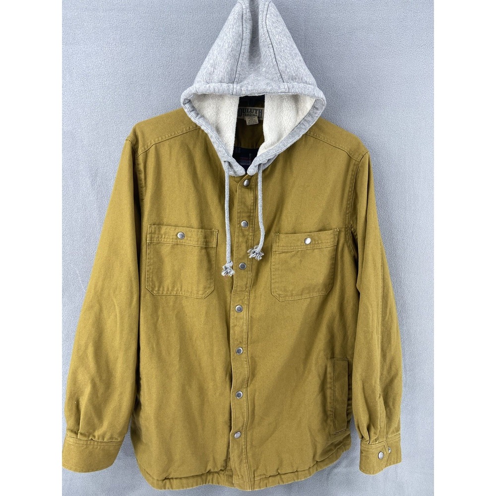 Duluth Trading Jacket Men XL Chore Canvas Shacket Flannel Blanket Lined Hoodie